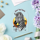 Invitations En Acrylique Zebra African Savanna Wild Animal (Insitu (Mariage))