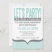 Invitations en arête de poisson modernes grises (Devant)