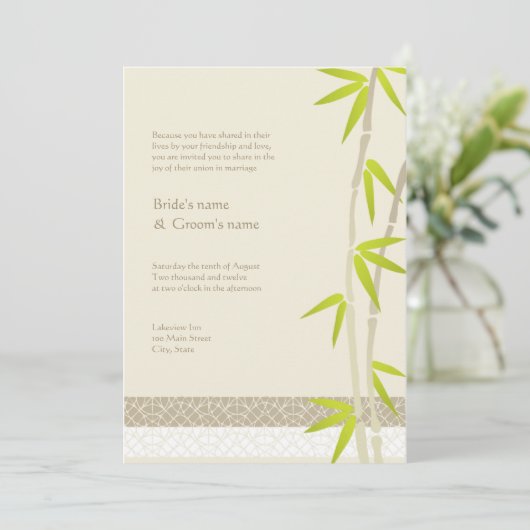 Invitations en bambou de mariage de conception (Debout devant)