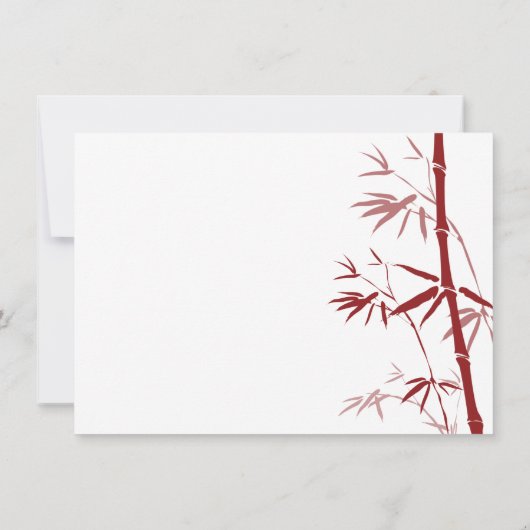 Invitations en bambou rouges de mariage (Dos)