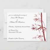 Invitations en bambou rouges de mariage (Devant)