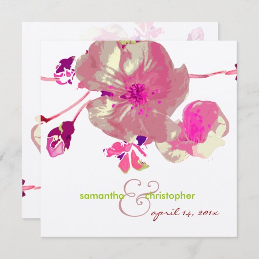 Invitations en bois de chien/rose/mauve/mariage (Devant / Derrière)