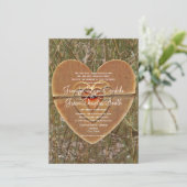 Invitations en bois de mariage de Camo de coeur de (Debout devant)