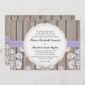 Invitations en bois de mariage de dentelle de (Devant / Derrière)