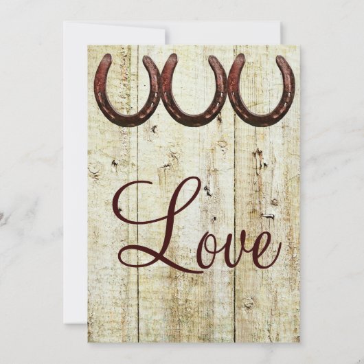 Invitations en bois de mariage de grange (Dos)