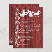 Invitations en bois de mariage de grange de cheval (Devant / Derrière)