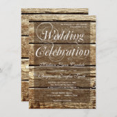 Invitations en bois de mariage de grange rustique (Devant / Derrière)