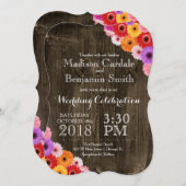 Invitations en bois de mariage de grange rustique (Devant / Derrière)