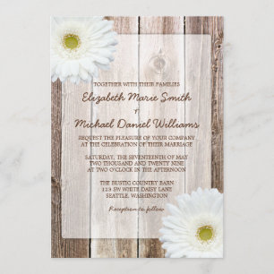 Invitations en bois de mariage de grange rustique