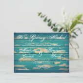 Invitations en bois de mariage de turquoise (Debout devant)