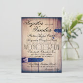 Invitations en bois de mariage de verrou de grange (Debout devant)