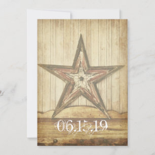 Invitations en bois occidentaux de mariage