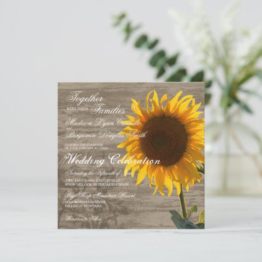 Invitations en bois rustiques de mariage de (Debout devant)