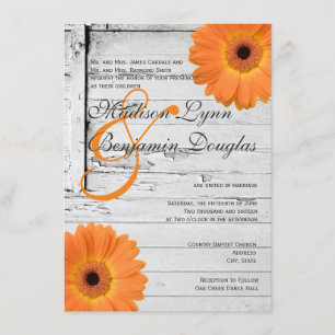 Invitations en bois rustiques de mariage de