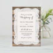 Invitations en bois rustiques de mariage de (Debout devant)