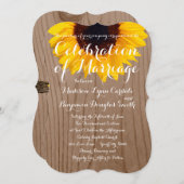 Invitations en bois rustiques de mariage de (Devant / Derrière)