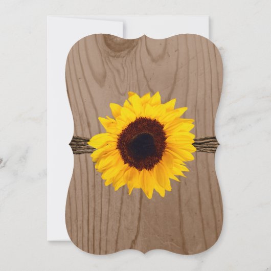 Invitations en bois rustiques de mariage de (Dos)