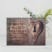 Invitations en bois rustiques de mariage de (Debout devant)