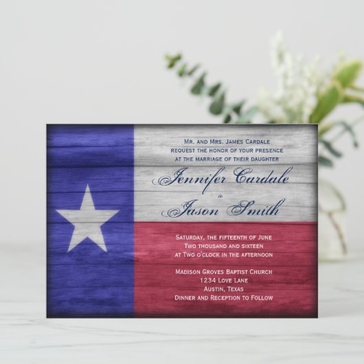 Invitations en bois rustiques de mariage de (Debout devant)