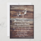 Invitations en bois rustiques de mariage de faune (Devant)