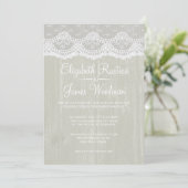 Invitations en bois rustiques enes ivoire de (Debout devant)