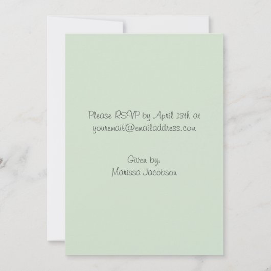 Invitations en bon état mignonnes douces de baby (Dos)