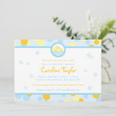 Invitations en caoutchouc de baby shower de canard (Debout devant)