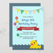 Invitations en caoutchouc mignonnes d'anniversaire (Devant / Derrière)