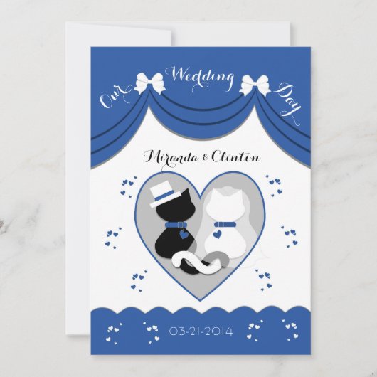 Invitations en couple Mariage de Blue Cat (Devant)