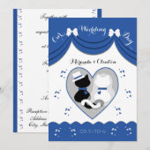 Invitations en couple Mariage de Blue Cat (Devant / Derrière)
