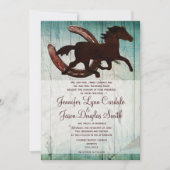 Invitations en fer à cheval de mariage campagnard (Devant)