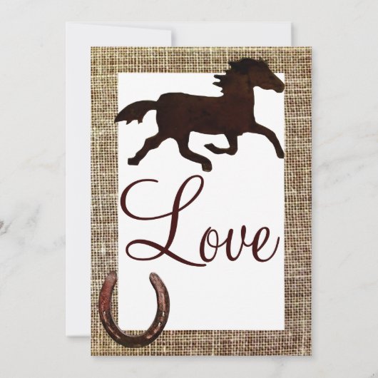 Invitations en fer à cheval de mariage de cheval (Dos)