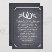 Invitations en fer à cheval de mariage de pays (Devant / Derrière)