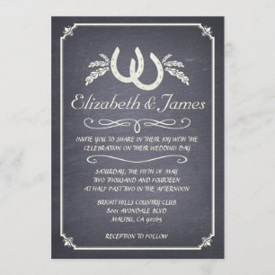 Invitations en fer à cheval de mariage de pays