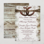 Invitations en fer à cheval de mariage de pays (Devant / Derrière)