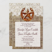 Invitations en fer à cheval rustiques de mariage (Devant / Derrière)