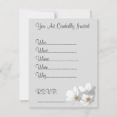 Invitations en fleurs blanches Cartes RSVP personn (Dos)