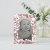 Invitations en fleurs roses Cartes RSVP personnali (Debout devant)