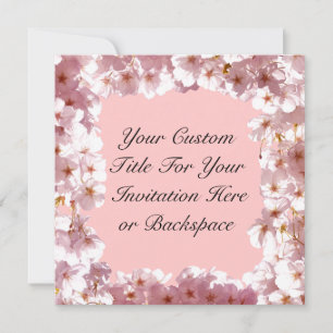 Invitations en fleurs roses Cartes RSVP personnali