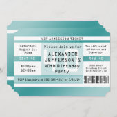 Invitations en forme de billet de fête d'anniversa (Devant / Derrière)