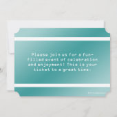 Invitations en forme de billet de fête d'anniversa (Dos)