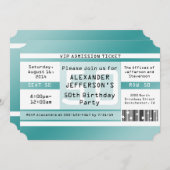 Invitations en forme de billet de fête d'anniversa (Devant / Derrière)