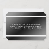 Invitations en forme de billet pour la fête du 40e (Dos)