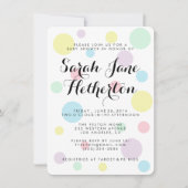 Invitations en pastel de baby shower de pois (Devant)