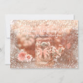 Invitations en pot Mason avec ailes de fée scintil (Devant)