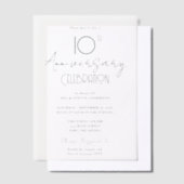 Invitations En Vélin 10e anniversaire Mariage minimum (Compenser)
