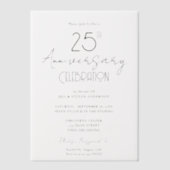 Invitations En Vélin 25e anniversaire du Mariage minimum (Recto)