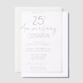 Invitations En Vélin 25e anniversaire du Mariage minimum (Compenser)