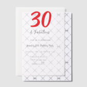 Invitations En Vélin 30e anniversaire ajouter nom date année noir (Décalage (Invitation))
