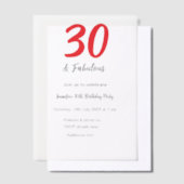 Invitations En Vélin 30e anniversaire ajouter nom date année noir (Compenser)